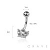 MARQUISE MULTI GEM CROWN 316L SURGICAL STEEL NAVEL RING